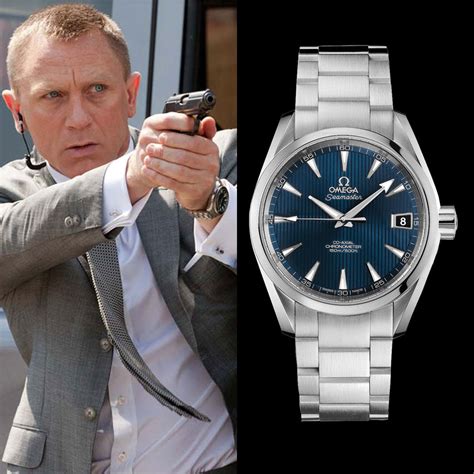 James Bond's OMEGA Seamaster Aqua Terra watch in Skyfall (2012) .